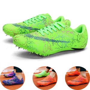 Chaussures de sécurité Chaussures d'athlétisme unisexes chaussures d'entraînement de sprint chaussures de sport antidérapantes pour hommes saut chaussures de course à pointes chaussures de sport Denis Masculino 230714