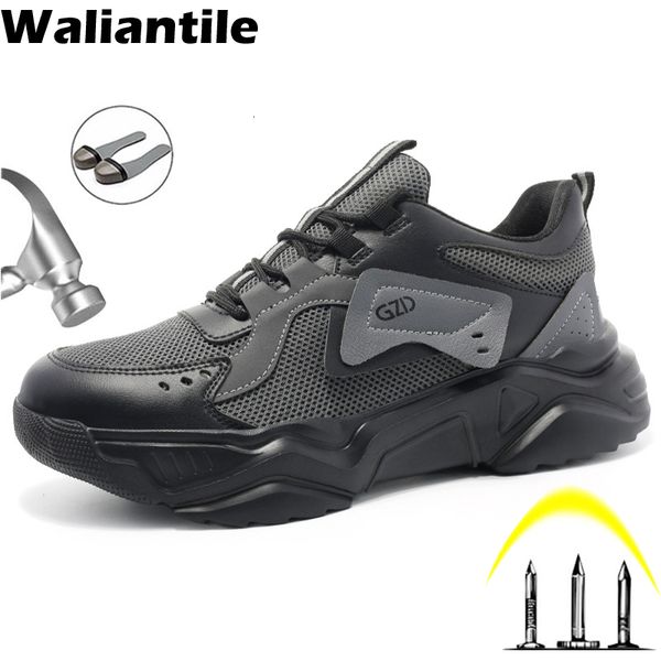 Chaussures de sécurité Waliantile Chaussures de sécurité élégantes pour hommes Bottes de travail industrielles Puncture Proofing Steel Toe Chaussures de travail Indestructible Sneakers Man 230720