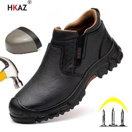 Chaussures de sécurité imperméables pour hommes, chaussures de sécurité en cuir, Anti-écrasement, Anti-perforation, baskets de travail légères, chaussures indestructibles 231007