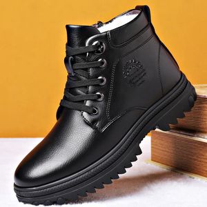 Chaussures de sécurité hiver en cuir véritable hommes bottes fourrure naturelle chaud cheville travail chaussures pour hommes imperméable neige caoutchouc 231123