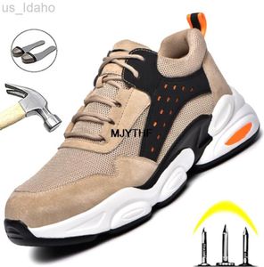 Chaussures de sécurité Travaille 2022 Nouvelle sneaker en acier Toe Men Indestructible Bouptir des baskets légères respirantes L2209214759181