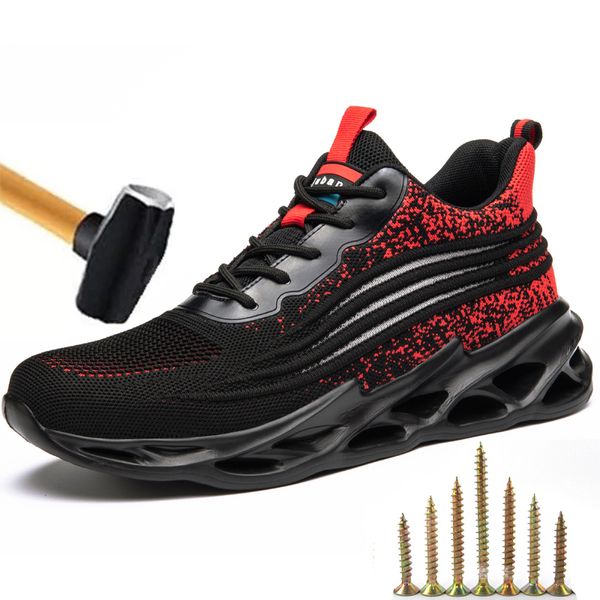 Chaussures de sécurité Travail Sneakers Anti-crevaison Anti-smash Steel Toe Sport Safty Léger Hommes 220411