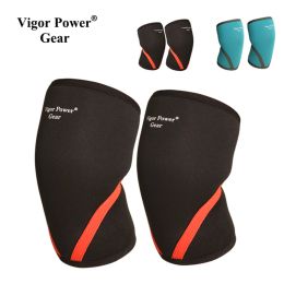 Vigor de seguridad Power Gear 7 mm de neopreno rígido soporte de rodilla Power Sports Levantamiento de pesas SBR fuertes para la rodilla Fitness Crossfit