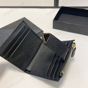 Mentier Sac de concepteur portefeuille Carte de cartes Femmes SAFFIANO Purse Black Triangle Designer Souch Passport Holders Cover Porte Monnaiie Sacoche Luxury XB017 E23