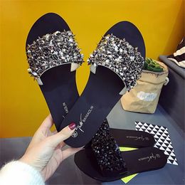 SAGACE 2018 sandalias de mujer, chanclas, zapatos de estilo veraniego, sandalias de cuña, plataforma de cristal con remaches a la moda, sandalias femeninas Size35-39