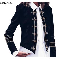 Sagace Cordeaux de linge femmes mode solide automne dames fashion rétro steampunk gothic Military Coat veste Top Cardigan Girls CX204010218