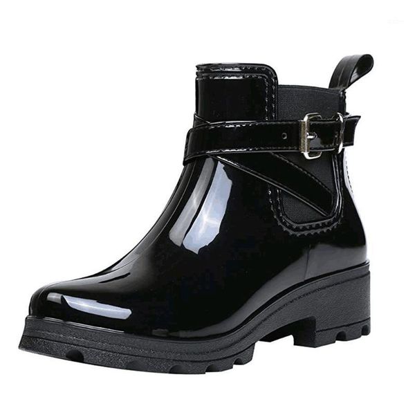 Sagace Zapatos de lluvia Mujer Tobillo Botas de lluvia Botas de goma Zapatos de agua antideslizantes Mujer antideslizante para adultos Azul Rojo Negro1