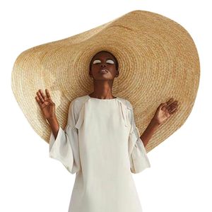 Sagace vrouw mode grote zon hoed strand anti-uv zon bescherming opvouwbare stro cap dekking oversized zonnescherm strand strohoed 2019 y200716