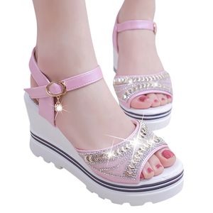 Sagace Dames Dikke Bodem Sandalen Wiggen Sandalen Schoenen voor Dames Mode Vrouwen Zomer Wedge Hak Open Teen Gesp Strap Sandalen CX200609