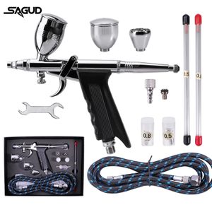 Sagud Professional Airbrush Kit 030508mm Mondstuk Naaldaccessoires Geschikt voor Nail Art Tattoo Car Model Spray Painting 240408