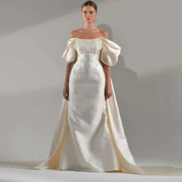 Dit Dubai Sharon Crystal robes de soirée beiges avec manches Cape jupe surjupe femmes arabes robes de soirée formelles de mariage Ss426
