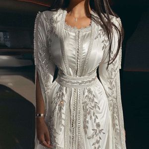 Said marfil marroquí Sharon Dubai Kaftan vestidos de noche para mujer boda manga larga musulmán árabe vestido Formal Ss439 mal