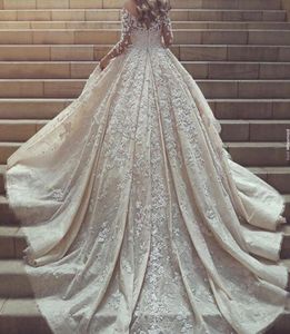 Zei mhmad glamoureuze trouwjurk pure juwelen nek applique lange mouwen kanten bruiloft jurken 2017 nieuwe aankomst verbazingwekkende sexy bruid 4493025