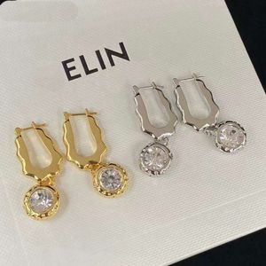 Saijialou ciel ensemble inégal avec Zircon haute Version aiguille en laiton matériau Anti allergie boucles d'oreilles