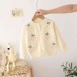 Pull pour bébé fille de 2 à 7 ans, pull à fleurs, vêtements à Paillettes, Cardigan d'automne pour enfants