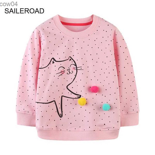 SAILEROAD 2022 nuevos niños 2-7 años ropa de algodón prendas de vestir exteriores animales de dibujos animados gatos bebé Tops niñas niños niño Sudadera con capucha sudaderas L230625