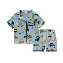 Saileroad cartoon auto pyjama voor jongens katoen pyjama kinderen pijama infantil nachtkleding kind thuis dragen kleding set 211130