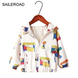 SAILEROAD enfants vêtements veste avec fermeture éclair enfants fille Trench manteau filles vêtements d'extérieur à capuche 211011