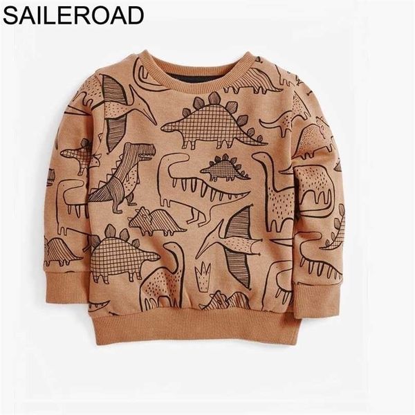 SAILEROAD Infants Boys Sudaderas Otoño Animal Dinosaurio Camisas para niños Ropa para algodón Bebé Niños Sudaderas con capucha 211110