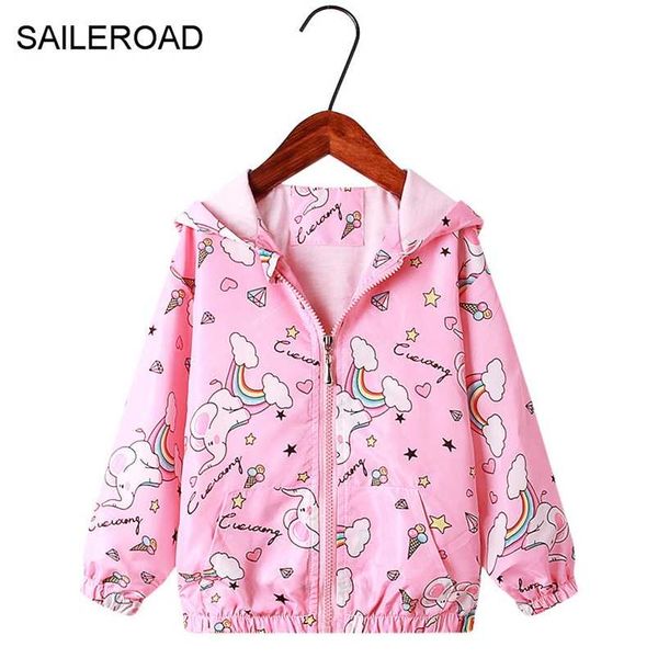 SAILEROAD Chaqueta rosa con gabardina con cremallera 2-9 años Sudadera con capucha para niña para bebés Prendas de abrigo Ropa de moda para niños Ropa para niños 211011