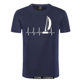 Camiseta de vela, camiseta con latido del corazón, camiseta gráfica de verano, camiseta bonita de manga corta 100 de algodón para hombre 220509