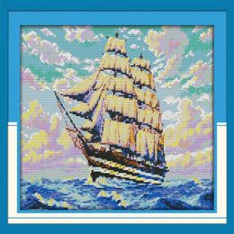 Sailng decor schilderijen Handgemaakte Kruissteek Borduren Handwerken sets geteld print op canvas DMC 14CT 11CT269s