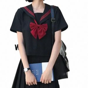 Costume de base marin Ensembles japonais Fille Femmes Carto Uniforme Noir Costume Marine S-2XL École Z6kc #