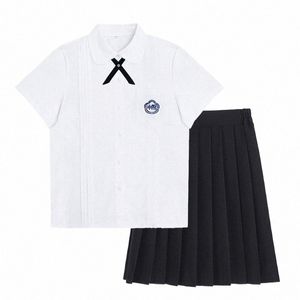 Sailor Dr Suit Meisjes Japanse Korea Stijl Jk Schooluniform Korte Mouw Top Zwarte Plooirok Academie Anime Kawaii Cosplay l8Yf #