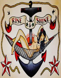 Sailor Jerry Tattoo Vintage Rise Shine Art Cadeaux Soie Affiche Peintures9374343