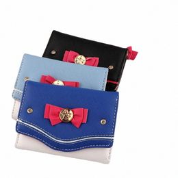 Sailor Mo portefeuille sac à bandoulière Couleur Bow Not Femmes Fi Bag d'embrayage Pu Leather Card Purse W3yy #