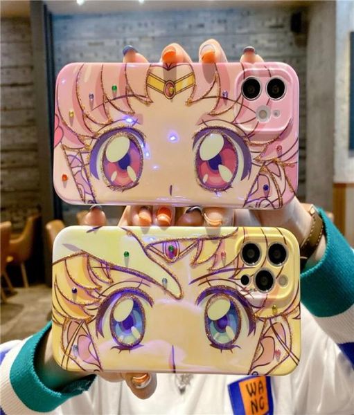 Sailor Moon Japan Anime Camera Lens Protector Cover pour iPhone 12 13 11 XS Max XR XS 7 8 Plus SE 2 Case de téléphone de dessin animé 5497168