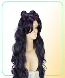 Sailor Moon Luna Artemis Gloednieuw Long Purple Black Wig Cosplay Party Party WIG9880167