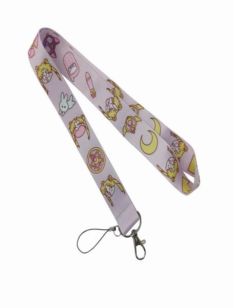 Lanière de lune du film Sailor pour sangles de téléphone, porte-clés, carte d'identité, porte-Badge USB pour téléphone portable, corde suspendue, lanières Lariat, cadeau 7259063