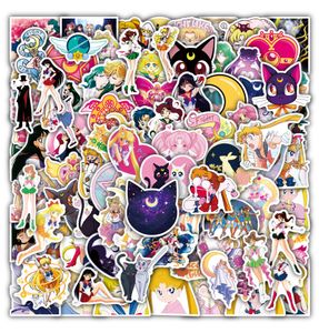 Sailor Movie Moon Stickers 100PCS Étanche Cartoon Anime Sticker Set Filles Cadeau Notebook Guitare Ordinateur Portable Bouteille D'eau Patchs Stickers 2 Groupes Mix