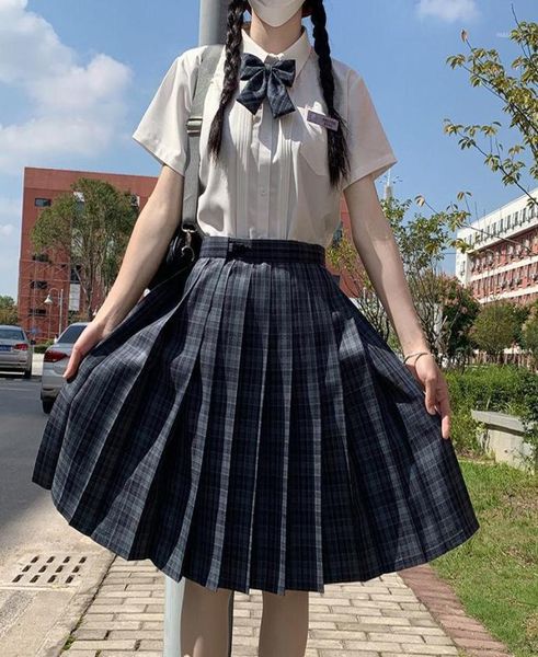 Uniforme de marinero Mini escuela femenina Sexy coreano a cuadros de cintura alta falda Harajuku Kawaii talla grande falda escocesa Pastel falda de colegiala para mujer 7920525