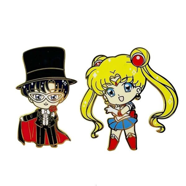 Broche de diseño Sailormoon, broches de calidad originales, broche para vestido de luz de luna, lindos juegos de películas de Anime, pines esmaltados duros para coleccionar