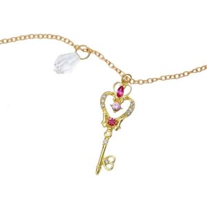 Sailormoon Designer Top Kwaliteit Hangkettingen Anime Key Necklace Gold Magic Wand Heart For Girls Women Women Dainty Crystal Jewelry Bulkpendant