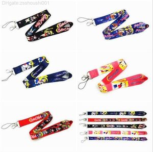 Sailormoon nekriem lanyard voor sleutels ID -kaart mobiele telefoonbanden USB badge houder diy hang touw lariat lanyards 20 stcs sxiv