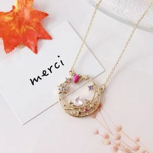 Sailormoon hanger kettingen Anime Sailor Moon Women Crystal Pearl Love Heart Wand Pendants Hoogwaardige elegante en modieuze temperamentketting 77