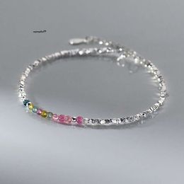 Sailormoon Sister Bracelet Designer Aloqi S Pure Tourmaline fragmentée Sier Instagram Design minimaliste Bracelet de coupe irrégulière S6406