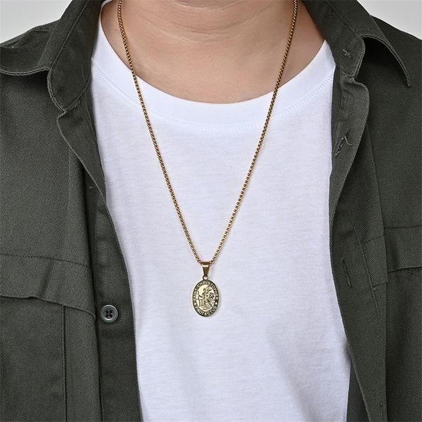 Collier Saint Christophe pour hommes et femmes, pendentif de voiture, cadeaux catholiques, le protecteur des voyageurs