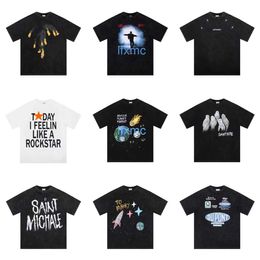 Saint Fashion – T-shirt à manches courtes et col rond pour Couple, ample et délavé, style Hip Hop, Y0VX, nouvelle collection été