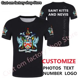 SAINT KITTS Y NEVIS camiseta diy gratis personalizado nombre número kna camiseta nación bandera kn país universidad imprimir p o 0 ropa 220620