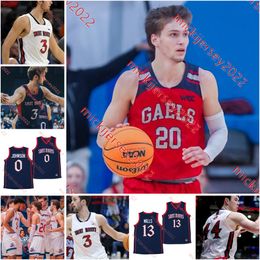 Saint Mary's Gaels Jersey Chris Howell Matt Van Komen Leemet Bockler Kevin Gad Luke Barrett Alex Ducas Heren Op maat gestikte Saint Mary's basketbaltruien