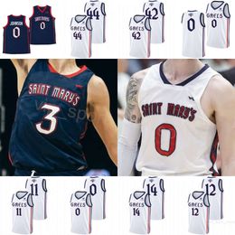 Saint Marys Gaels Basketball College 11 Mitchell Saxen Jerseys Université 5 Joshua Jefferson 44 Alex Ducas 20 Mahaney 1 Harry Wessels Mason Forbes Mans Youth Woman