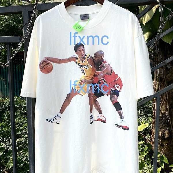 Saint Michael Cho Star Kobes T-shirt à manches courtes en détresse, Vintage, tendance, américain, délavé, 5LMU
