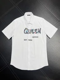 Saint Queen Mens Shirt Slim Fit Flex Collar Stretch Pint Brand Clothing Men Short Robe Shirts Hip Hop Style Quality Tops Cotton Tops 8650