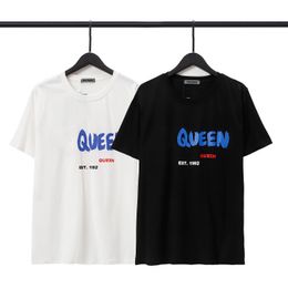 T-shirts Saint-Queen T-shirts Men's Mens Designer Mens T-shirts Black White Cool T-shirt Men Summer Italien T-shirt Street Casual Tops TEES Plus taille 98194