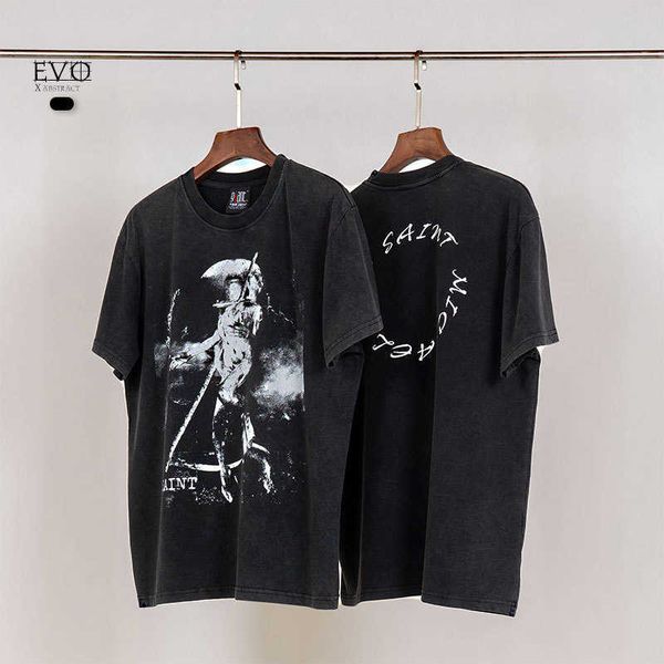 Saint Trendy FOG High Street Los Angeles Washed Old Kiss Band T-shirt à manches courtes pour hommes et