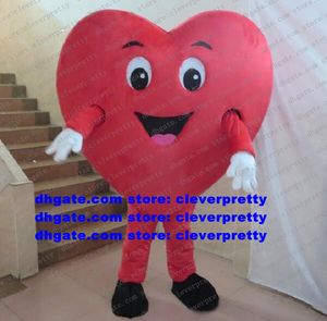 Saint Valentine's Day Red Heart Mascot Kostuum volwassen stripfiguur Outfit Suite World Exposition Attry klanten ZX1032